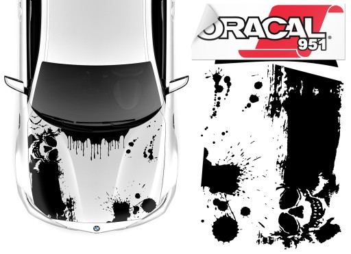 НАКЛЕЙКИ НА КАПОТ МОТИВ ЧЕРЕПА ДРЯПИНИ 92x156см