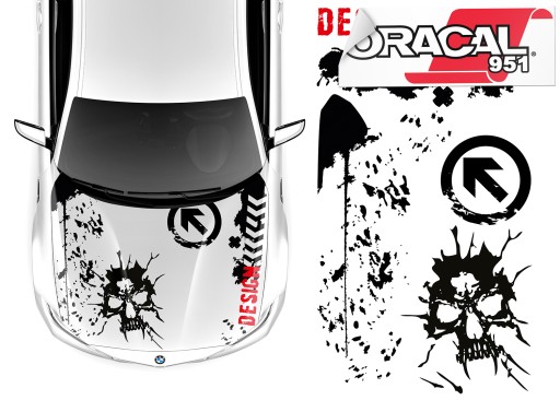 НАЛІЙКИ НА МАСКУ ДИЗАЙН МОТИВ ЧЕРЕПА 92x165см