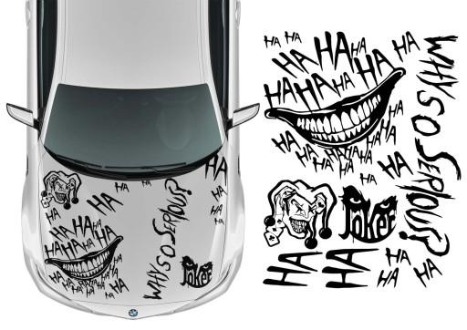 Наклейки на маску тема ха ха Джокер 92 см x 120 см