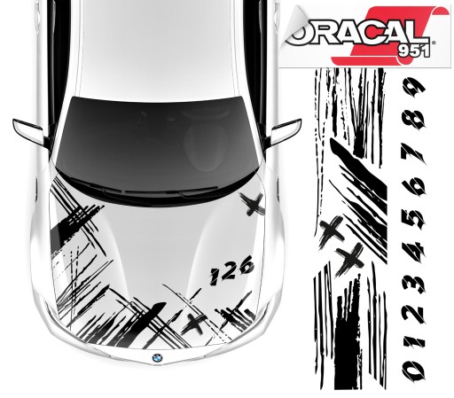 НАЛІЙКИ НА МАСКУ MAZIE МОТИВНІ СМУЖКИ ЦИФРИ 44x222см