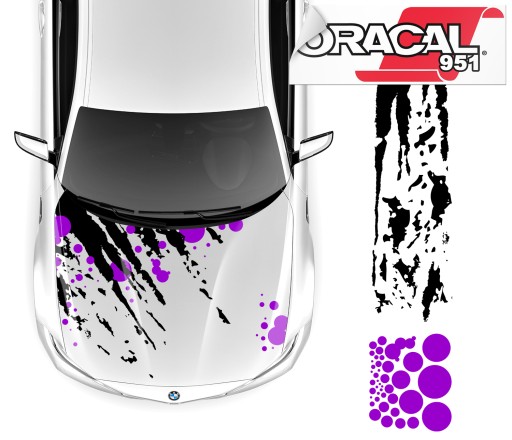 НАКЛЕЙКИ НА КАПОТ КОЛЕСА 44х218 см 951