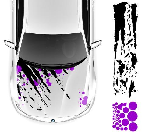 Наклейки на капот отрывной мотив колеса 44X218CM