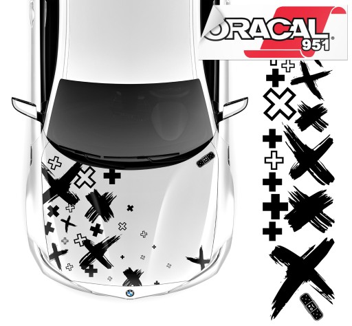 НАКЛЕЙКИ НА МАСКУ МОТИВ X ПЛЮС ПЕНЗЛИК 42x184см 951