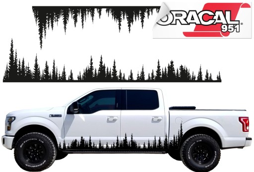 Наклейки на сторону автомобіля ліс дерева 160x33cm 951