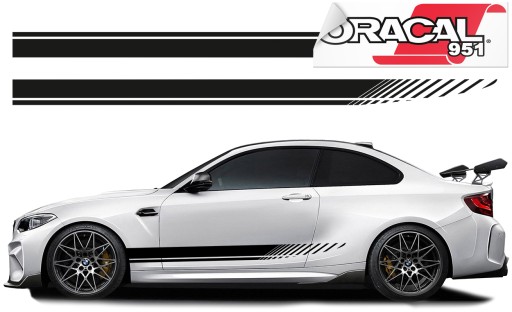 Наклейки для автомобіля бічні смуги 200x11cm фольга 951