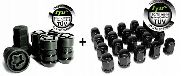 FORGED NUTS + Security NUTS TPI BLACK 12X1.25