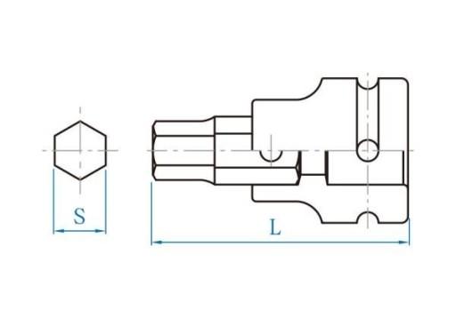 УДАРНАЯ НАСАДКА 1 ДЮЙМ 30 мм IMBUS ШЕСТИГРАННАЯ АМПУЛЬНАЯ КОРОЛЬ TONY
