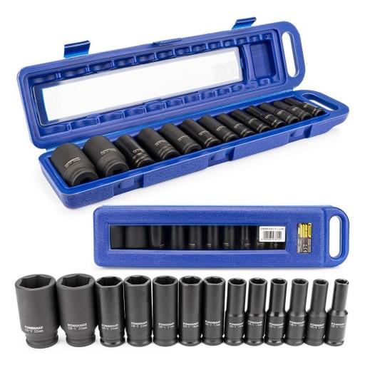 УДАРНЫЕ НАСАДКИ набор ударных головок шестигранных 10 шт. 10-32мм 1/2 дюйма