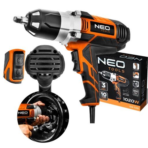 ЭЛЕКТРИЧЕСКИЙ УДАРНЫЙ КЛЮЧ NEO 1020 Вт 950 Нм 230 В Neo Tools 04-720