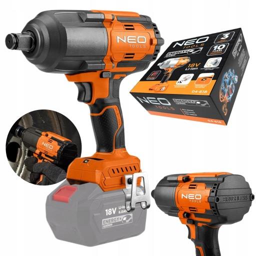 УДАРНИЙ ГАЙКОВИЙ КЛЮЧ NEO 18 В Безщітковий 1100 НМ АКУМУЛЯТОРНИЙ