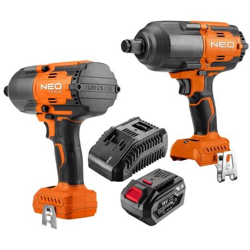 NEO Аккумуляторный ударный гайковерт 1100 Нм, бесщеточный 1/2