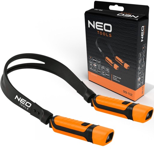 NEO Перезаряжаемый шейный фонарь 3,7 В 2x150 лм USB-C 99-112