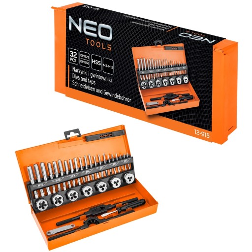 NEO плашки и метчики M3 - M12 набор 32ШТ HSS