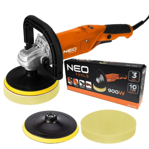 NEO ЭКСЦЕНТРИЧЕСКАЯ АВТОПОЛИРОВКА 900 Вт 150 мм РЕГУЛИРОВКА СКОРОСТИ +3 ДИСКОВ