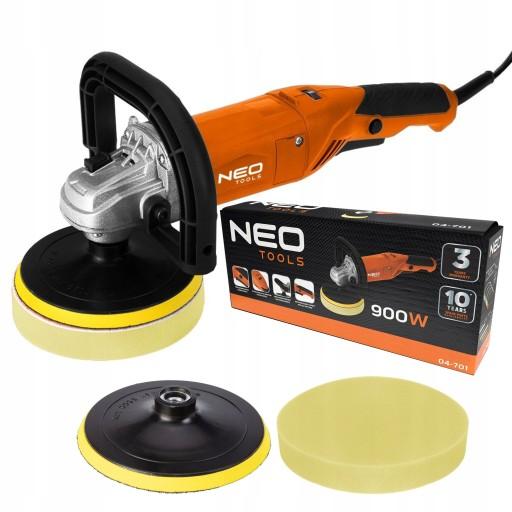 NEO ЭКСЦЕНТРИЧЕСКАЯ АВТОПОЛИРОВКА 900 Вт 150 мм РЕГУЛИРОВКА СКОРОСТИ +3 ДИСКОВ
