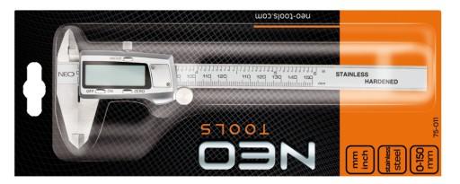 NEO TOLS ЦИФРОВОЙ КАЛИПЕР 150 ММ, НЕРЖАВЕЮЩАЯ СТАЛЬ 75-011