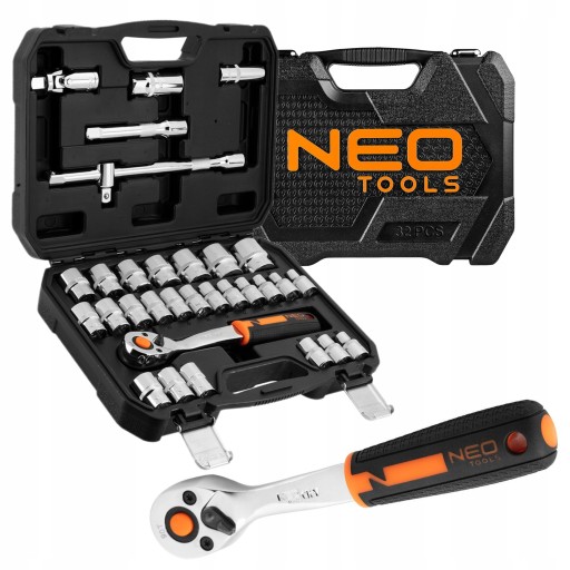 NEO НАБІР КЛЮЧІВ ТОРЦЕВИХ КЛЮЧІВ 1/2'' 32 ШТ CRV ВАліза TORX