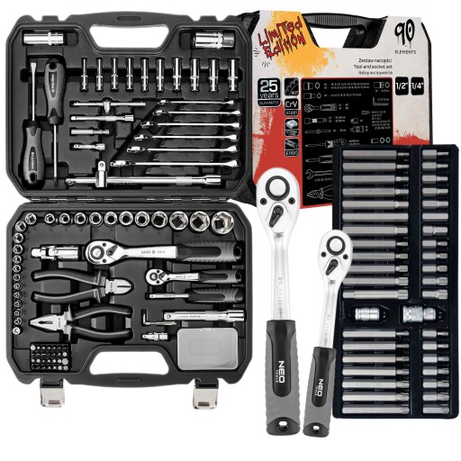 НАБОР ТОРЦЕВЫХ КЛЮЧЕЙ NEO 90E, НАСАДКИ 1/2