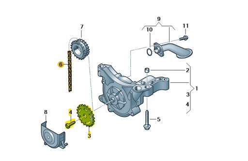 03F115225 03F115121B - Новый оригинальный привод масляного насоса 1,2 AUDI VW SKODA