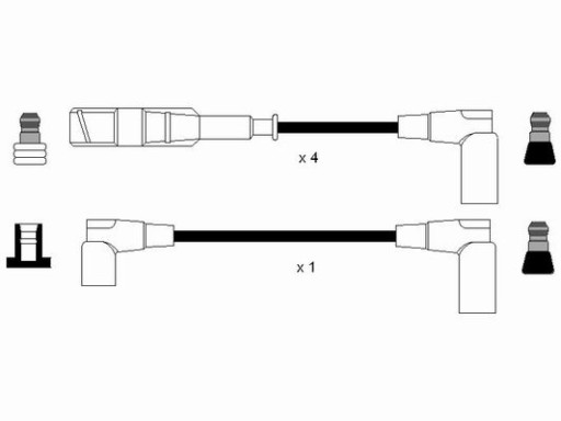 RC-MB207 - ВЫСОТА КАБЕЛЕЙ NGK НАП. DB C S W124 W201 W460 W461 2,0 2,3 85-