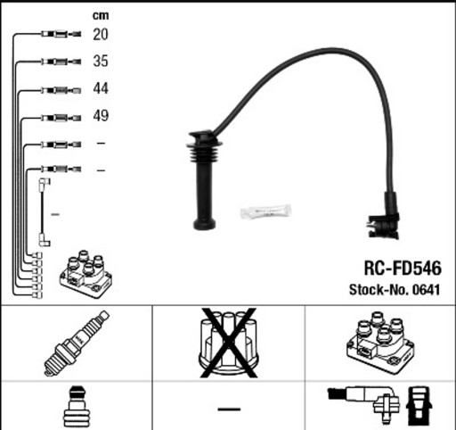 0641 - NGK RC-FD546 КАБЕЛИ ВЫС.НАП.MONDEO 1.6 16V 92-