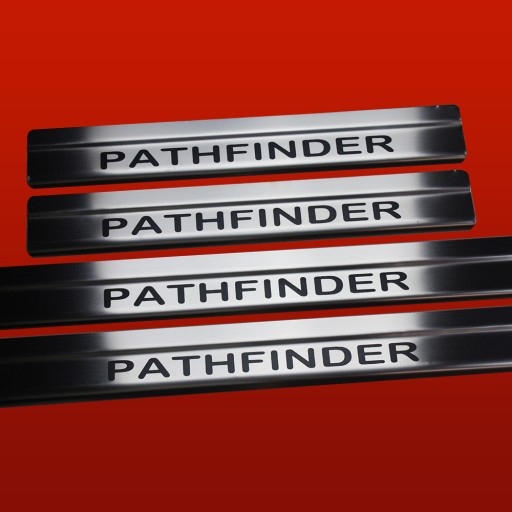 NISSAN PATHFINDER MK3 R51 Накладки на пороги з нержавіючої сталі 304, матові