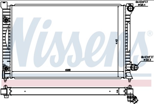 734859 - NISSENS 60424 РАДІАТОР AUDI A6 3.7,4.2 QUATTRO 99-