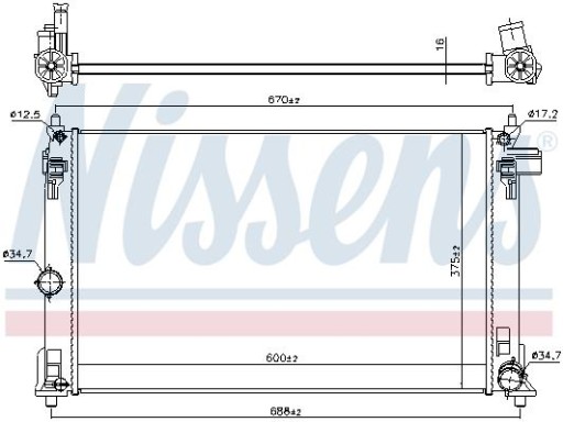 NISSENS 606838 Радіатор двигуна