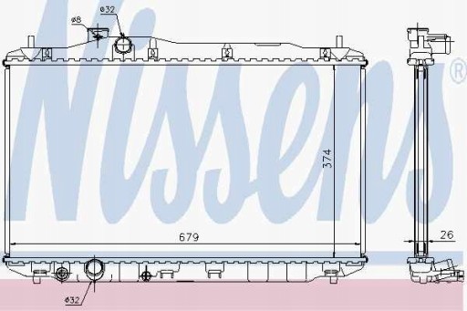 68134A - РАДИАТОР NISSENS HONDA CIVIC VIII (FN, FK) 3-5 ДВЕРЕЙ (05-)