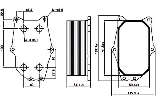 90987 - МАСЛООХОЛОДЖУВАЧ NISSENS CADILLAC BLS OPEL INSIGNIA A SIGNUM VECTRA C