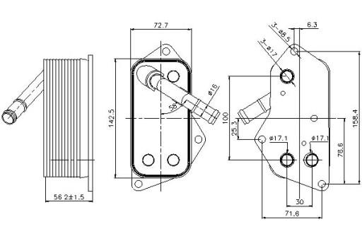 90689/NIS - ОХОЛОДЖУВАЧ ДВИГУНА NISSENS (95X50X64, З U