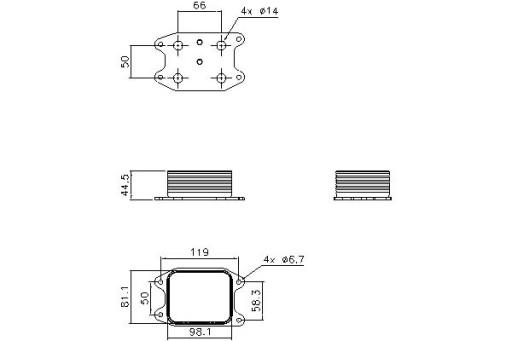 90810/NIS - ОХОЛОДЖУВАЧ ДВИГУНА NISSENS (98.1X44.5) AU