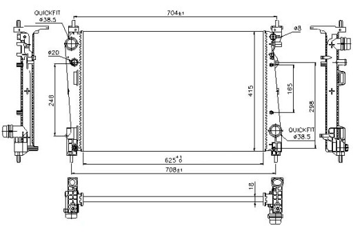 617864 (NIS) 080108N FTA2401 FT2401 8MK376900131 - РАДИАТОР ДВИГАТЕЛЯ NISSENS ALFA ROMEO MITO FIAT BRA