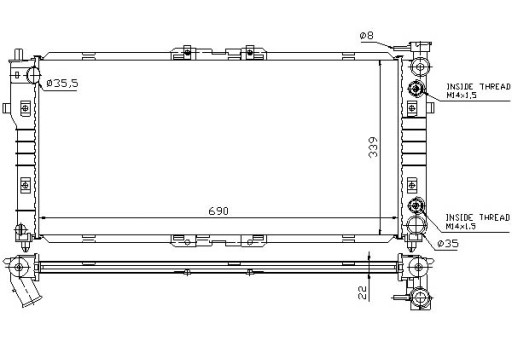 62393/NIS - Радиатор двигателя nissan (автомат) mazda 626