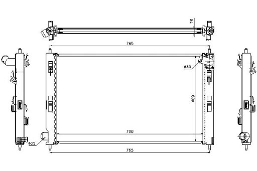 67359 (NIS) 1350A050 1608998080 - РАДИАТОР ДВИГАТЕЛЯ NISSENS CITROEN C4 AIRCROSS C-CR