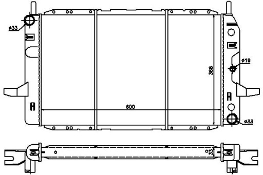 62224 (NIS) 1652510 6175982 1808501 090850N - РАДИАТОР ДВИГАТЕЛЯ NISSENS FORD SIERRA 2.0 01/87-02