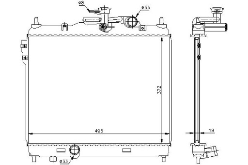 67048/NIS - Радиатор двигателя nissan hyundai getz 1.5d 03/03-