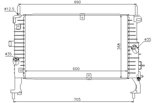 63092/NIS - Радіатор двигуна nissens (ручна) opel meriva a