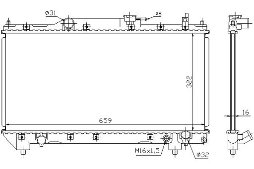 64783A/NIS - Радіатор двигуна nissens (ручна, з елементами
