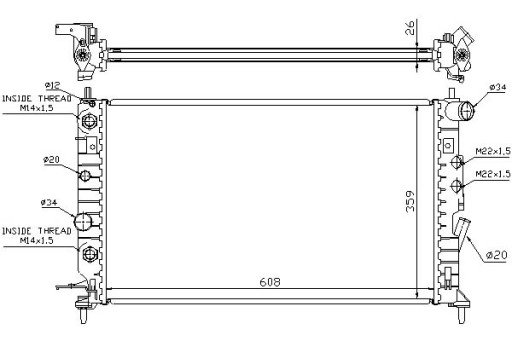 63078/NIS - Радіатор двигуна nissens opel vectra b 2.5/2.6 10