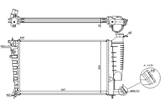 61318A/NIS - Радіатор двигуна nissens (з елементами кріплення