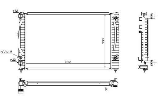 60499/NIS - Радіатор двигуна nissens (з елементами кріплення