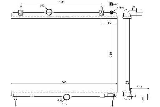 636009 - Кулер для воды nissens citroen c5 iii 1.6 vti 120