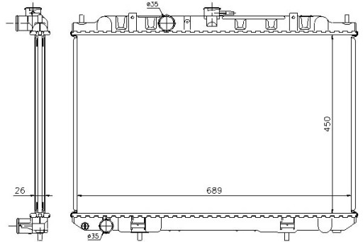 68705A - Охолоджувач води nissens nissan x-trail 2.0 4x4 (t30