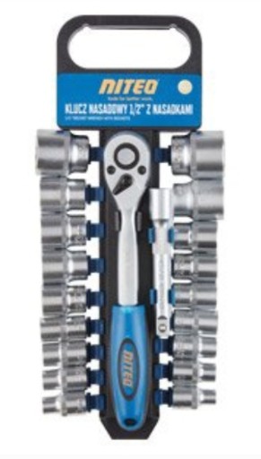 ТОРЦЕВОЙ КЛЮЧ NITEO 1/2 С ХРАПОВЫМ МЕХАНИЗМОМ И 18 ГОЛОВКАМИ