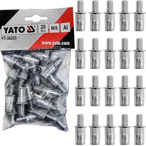 СТАНДАРТЫ ЗАКЛЕПКИ АЛЮМИНИЕВЫЕ ЗАКЛЕПКИ ВИНТЫ М8 20 ШТ.