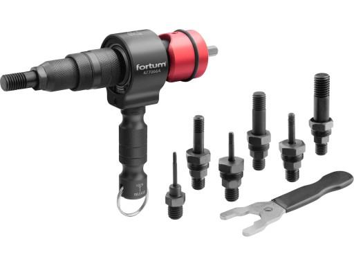 КЛЕПАЛЬНИК ПЕРЕХІДНИК ДЛЯ ВИКРУТКИ ТА СВЕРДЛА ДЛЯ КЛЕПОЧНИХ ГАЙОК M3-M12 FORTUM