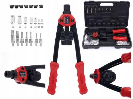 ВАЖЕЛЬ РУЧНИЙ КЛЕПОЧНИЙ НАБІР ГАЙКИ М3-М12 110 СРІБЛО МІЦНЕ