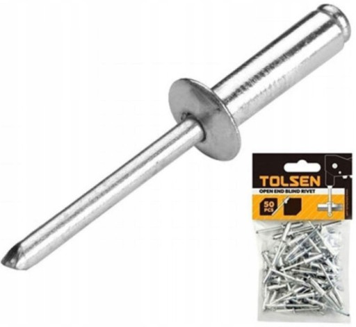 ЗАКЛЕПКИ АЛЮМИНИЕВЫЕ ГЛУХИЕ 3,2х10 ММ 50 ШТ TOLSEN