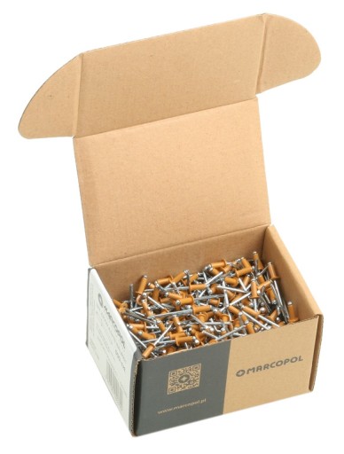 ЗАКЛЕПКИ 4x10 ЗОЛОТОЙ ОРЕХ RAL 8001 500 шт.